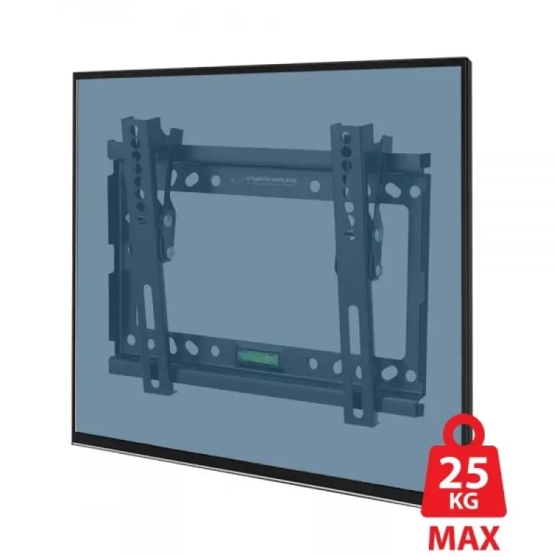 Soporte de pared para TV ESPERANZA ERW010 para 14 inch–50 inch (35,6–127 cm), inclinación 15°, VESA 75x75–200x200, carga máx. 25 kg, negro