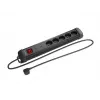 Regleta de enchufes LANBERG SP1 1,5 m – 5 tomas PL, negra