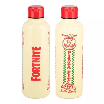 Botella deportiva Paladone Fortnite Metal PP14736FO 500 ml, acabado metal, tapón de rosca
