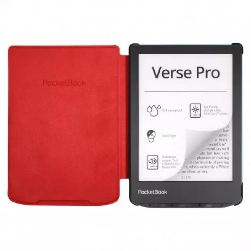 PocketBook H-S-634-R-WW Shell funda para Verse / Verse Pro de 15,2 cm (6 pulgadas), microfibra/PU, roja