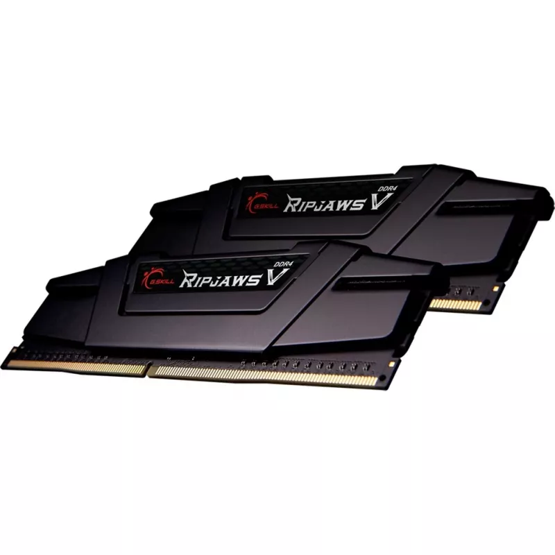 DIMM 64 GB DDR4-2666 (2x 32 GB) Dual-Kit, Memoria RAM negra, F4-2666C19D-64GVK, Ripjaws V, INTEL XMP