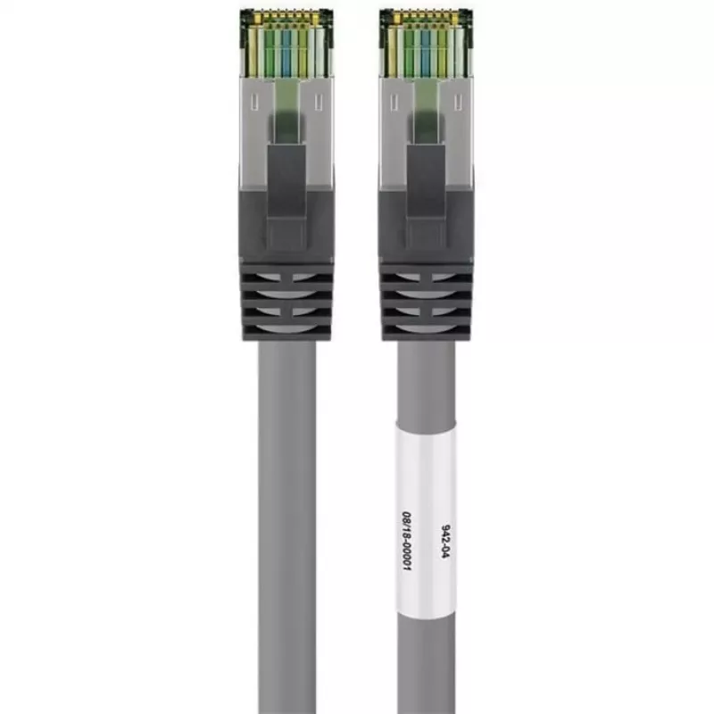 Cable de red Goobay CAT 8.1, S/FTP (PiMF), gris, 0,5 m - LSZH libre de halógenos, cobre AWG 24 (55135)