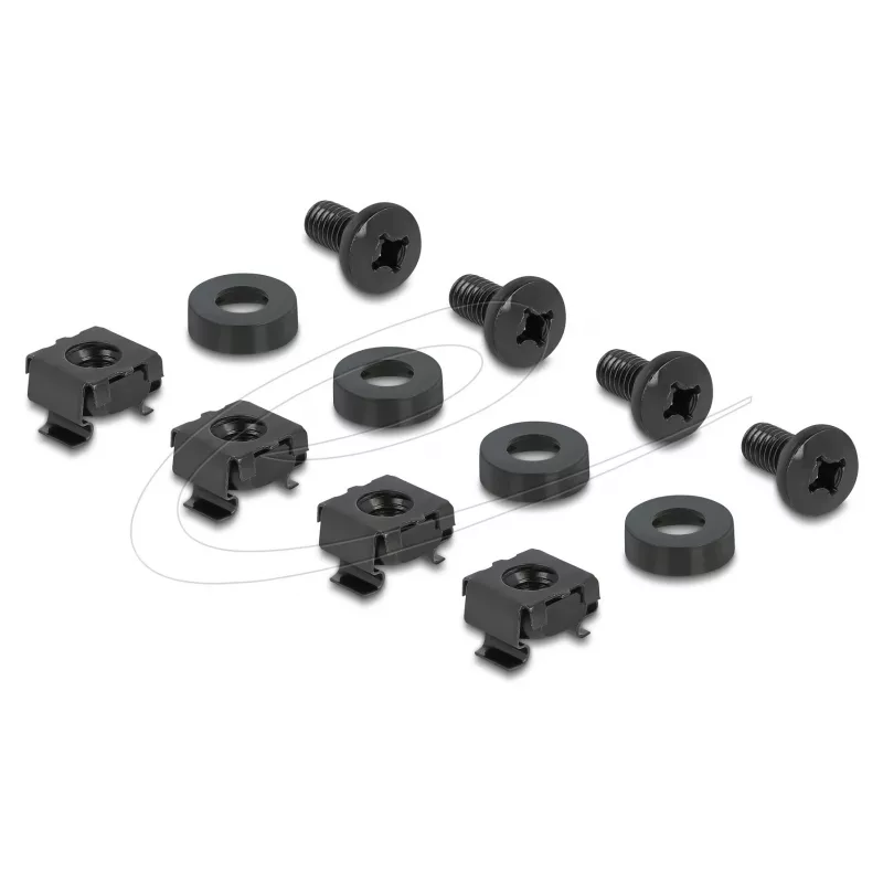 Delock 67628 panel de gestión de cables de 19" con cepillo, 1U, negro