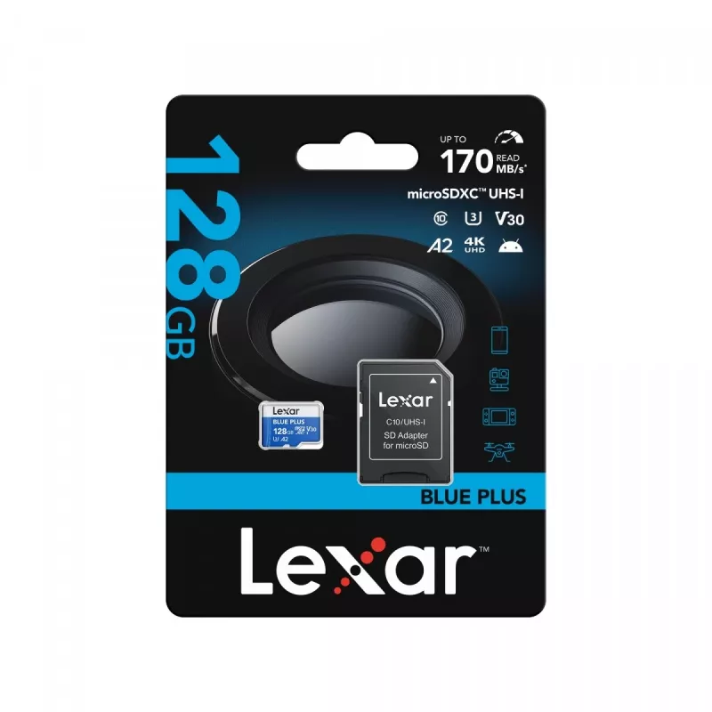 Tarjeta de memoria MicroSDXC Lexar BLUE PLUS 128 GB UHS‑I U3 V30 170 MB/s