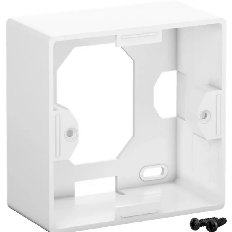 Wentronic Goobay toma universal CAT 6 incl. marco de montaje en superficie, blanco - 2x toma de red RJ45 apantallada (68244)