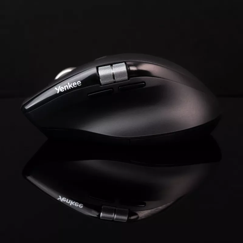 Ratón inalámbrico YENKEE SPIN DUAL 2095BK — ratón óptico compacto de doble modo, modelo YMS 2095B SPIN