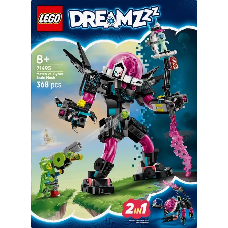 Juguete de construcción LEGO 71495 Mateo vs. Cyberbrain Mech – set de juego con minifiguras y mech para construir