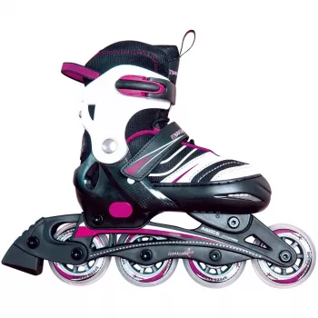 Patines en línea infantiles ajustables talla 29-32, rosa/negro