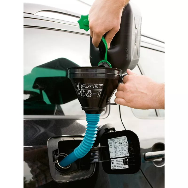 HAZET 198-1 - negro - azul - polipropileno (PP) - acero inoxidable - aceite de motor - combustible - 16,5 cm - 480 mm - 146 g