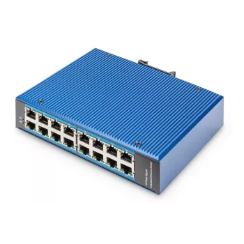 Conmutador de red Digitus 16 puertos Gigabit Ethernet, industrial, no gestionado