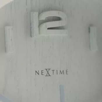 Reloj de pared NeXtime 5192wi Wood Wood Small 22x20 cm, blanco
