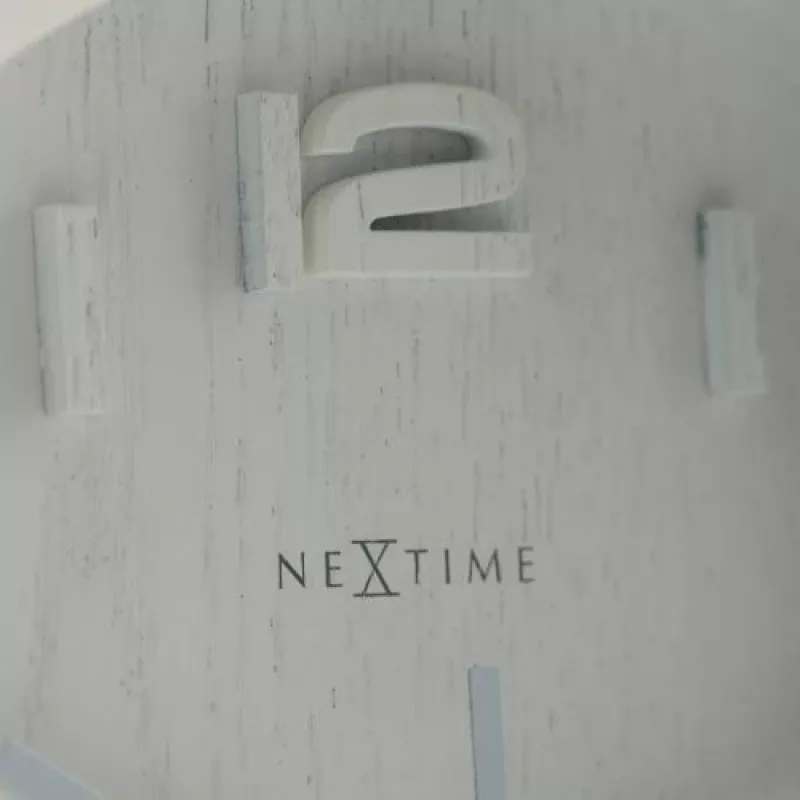 Reloj de pared NeXtime 5192wi Wood Wood Small 22x20 cm, blanco