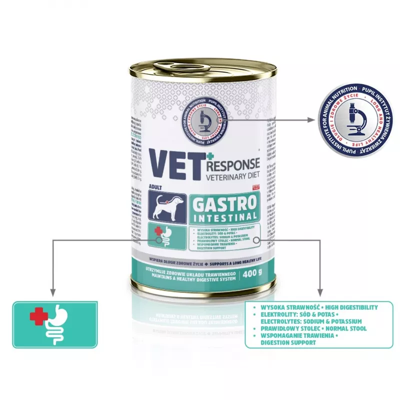 VET RESPONSE Gastrointestinal - Comida húmeda para perros - 400 g
