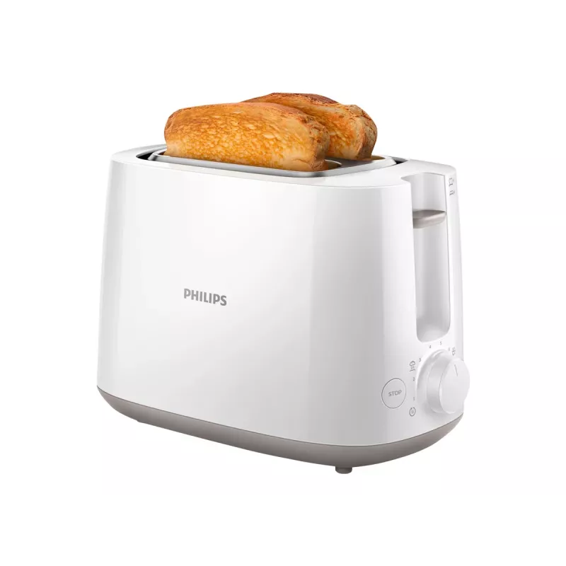 Tostadora Philips Daily Collection HD2581/00 — 2 rebanadas, 830 W, 8 niveles de tostado, blanco