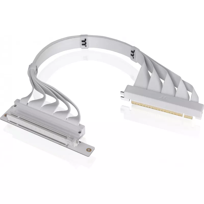 Cable riser Thermaltake PCI-E 4.0 Dual 90 Degree, 40 cm, blanco (AC-077-CO6OTN-C1)
