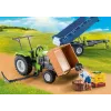 Playmobil Tractor cosechadora con remolque - juego simbólico y juego imaginativo para niños de 6 a 9 años - Fat Brain Toys