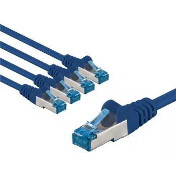Cable de red Goobay CAT 6A S/FTP PiMF 5 m azul pack de 5 - conductor de cobre CU (67532)
