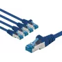 Cable de red Goobay CAT 6A S/FTP PiMF 5 m azul pack de 5 - conductor de cobre CU (67532)
