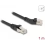 Cable de red DeLOCK RJ45 Cat.6A 45° acodado a la izquierda a recto 1 m negro