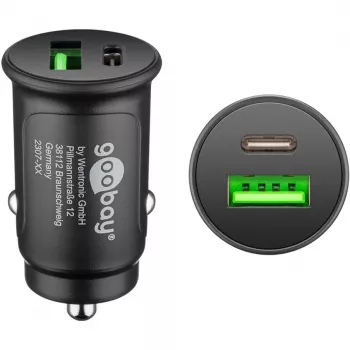 Goobay 59521 Cargador móvil universal Negro Mechero de coche Carga rápida Coche