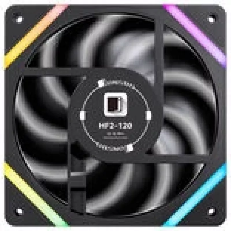 Ventilador de caja Jonsbo HF2-120 Reverse Blade PWM ARGB 120mm Negro, control PWM, iluminación ARGB