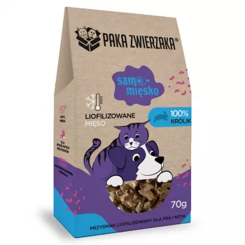Premios húmedos para perros Paka Zwierzaka Samo Miesko conejo 70 g — snack de 100 % carne de conejo