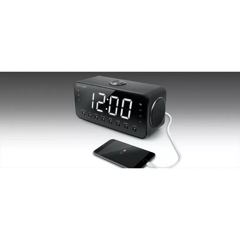 Radio despertador Muse M-192 CR — reloj digital, sintonizador FM, pantalla LED de 1,8