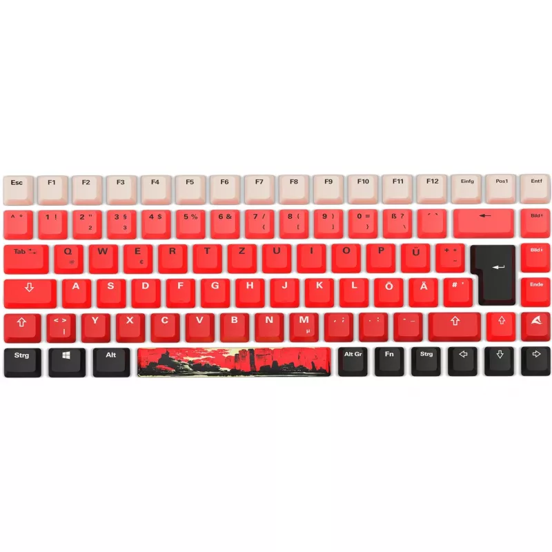 Sharkoon SKILLER SGK50 S3 Design Bundle D3 set para juegos, alfombrilla de ratón de 400 x 900 mm, teclas PBT, rojo/negro