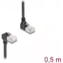 Cable de red DeLOCK RJ45 Cat.6A S/FTP fino 90° 0,5 m negro