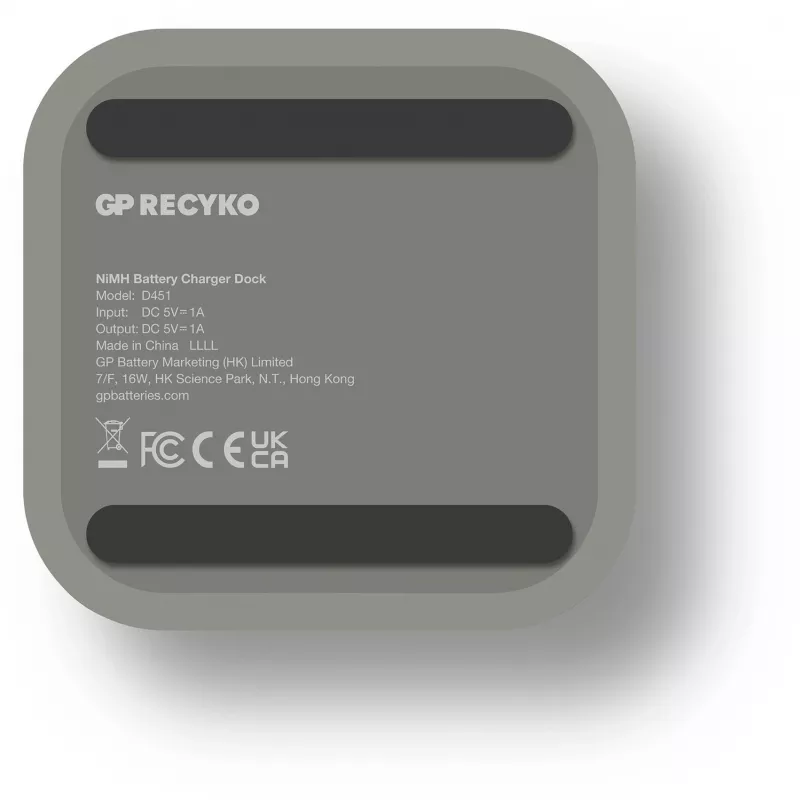 Base de carga del cargador de pilas GP M452 para baterías NiMH Micro AAA, Mignon AA