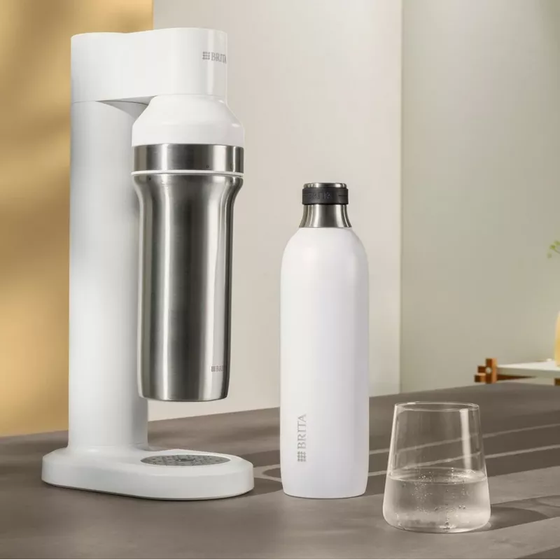 Brita sodaTRIO 1046735 botella para carbonatador, acero inoxidable, 1 l, blanca