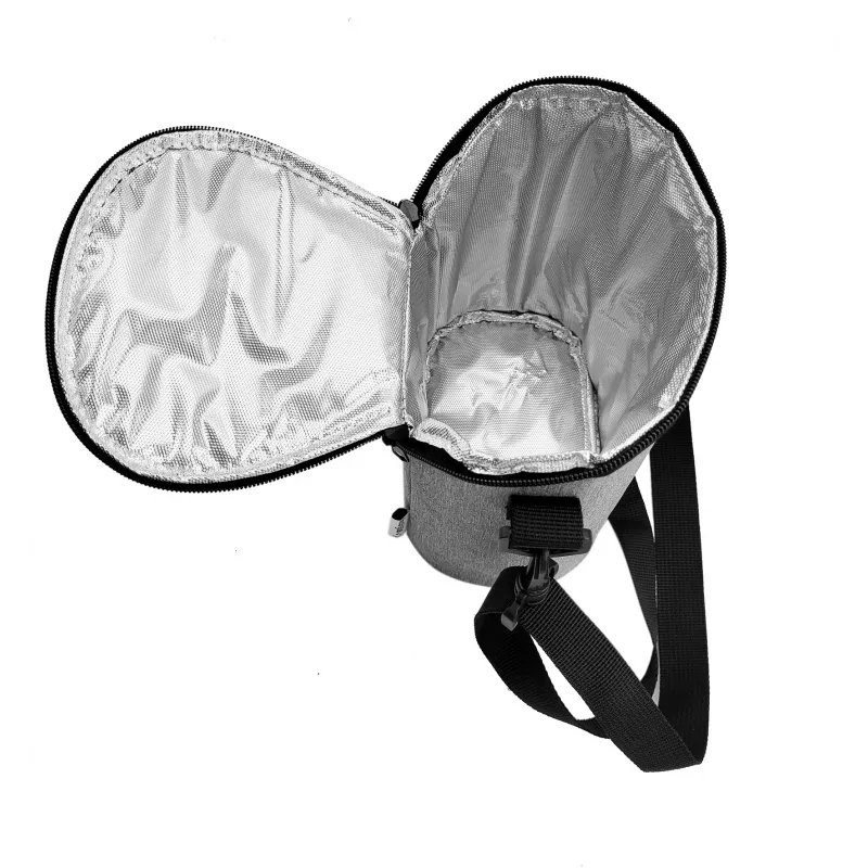 Bolsa térmica Olympia BT 50 — negra/gris, cremallera, 225×170×110 mm