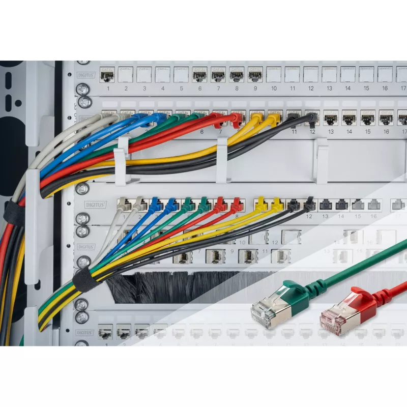 Cable de parcheo Digitus CAT 6A F-FTP slim 10 m gris