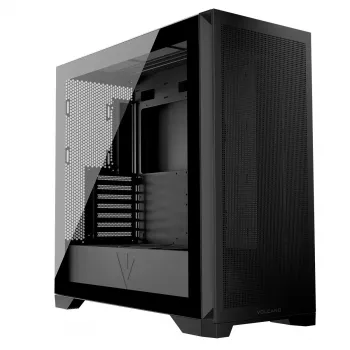 Caja de PC MODECOM VOLCANO EXPANSE S MIDI Negro — cristal templado, USB-C, compatible con Micro-ATX, GPU de hasta 430 mm