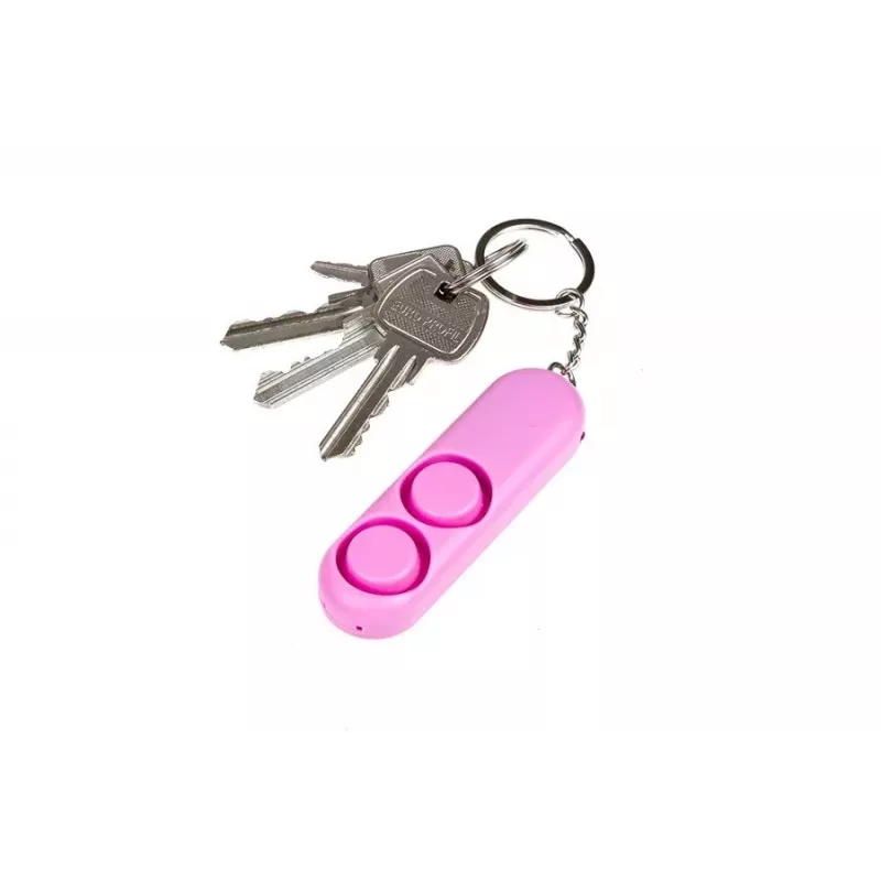 Alarma personal GUARD YC-001-PI 130 dB rosa dispositivo de seguridad compacto, pilas LR41, alcance 200 m