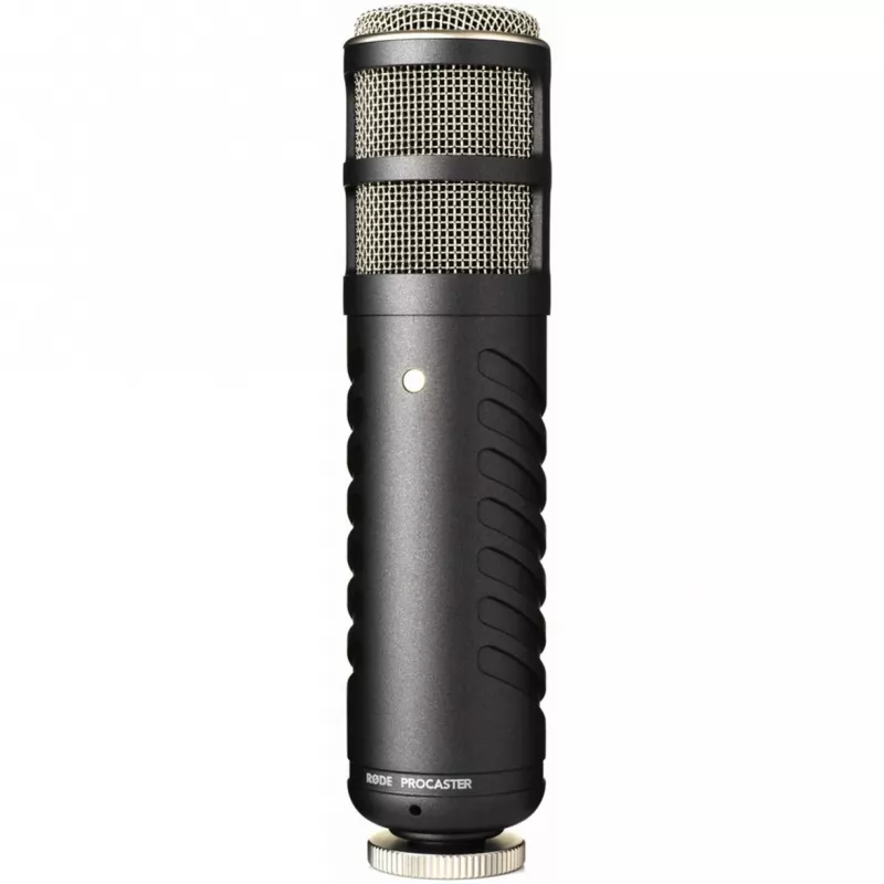 Micrófono de estudio dinámico RØDE Procaster — cableado, mini-XLR (3 pines), 75–18.000 Hz, 32 Ω, -56 dB, negro, 695 g