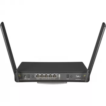 Router de sobremesa MikroTik hAP ac³ dualband Wi‑Fi 5, Qualcomm IPQ4019 719 MHz, 5x Gigabit RJ‑45, 1x USB, PoE, 2 antenas externas, negro