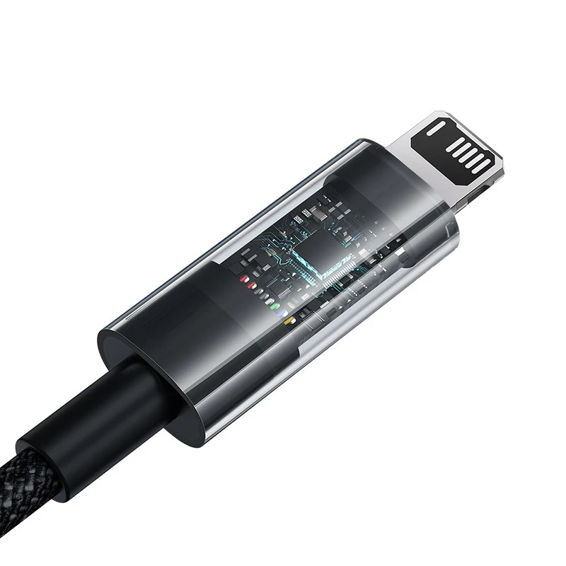 Baseus Gem Cable de carga rápida USB a IP 2,4A 2 m Negro