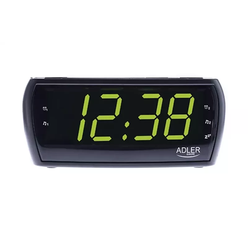 Radio despertador Adler AD 1121 — radio despertador, sintonizador FM/AM, pantalla LED, respaldo de batería, negro
