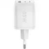 Cargador rápido USB-C Nano, PD, GaN, 65 vatios (blanco, 1x USB-A, 2x USB-C PD, Charge 3.0)