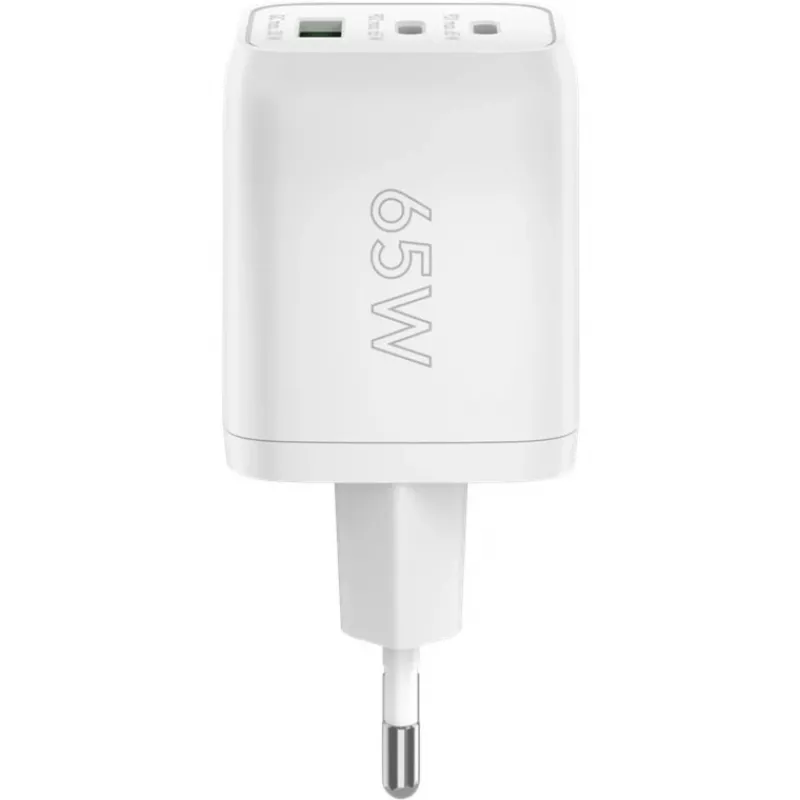 Cargador rápido USB-C Nano, PD, GaN, 65 vatios (blanco, 1x USB-A, 2x USB-C PD, Charge 3.0)