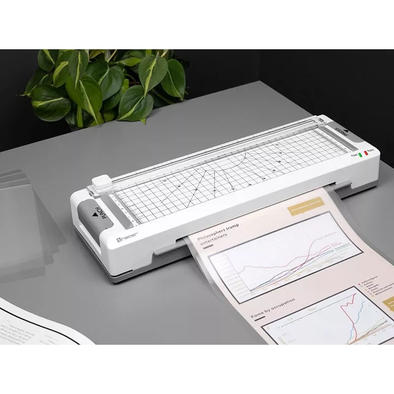 Plastificadora Tracer A4 TRL-7 todo en uno frío/caliente, blanco