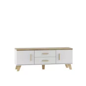 Soporte de TV Cama LOTTA 140cm blanco + roble sonoma