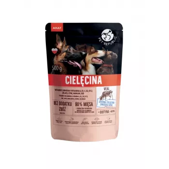Comida húmeda para perros PetRepublic Adult ternera 500 g — alimento completo para perros adultos