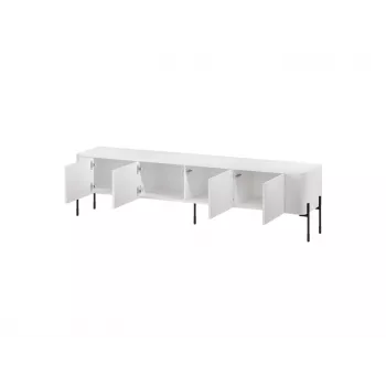 Mueble TV Cama Meble VERA 190x40x50 cm, blanco mate, tablero de partículas