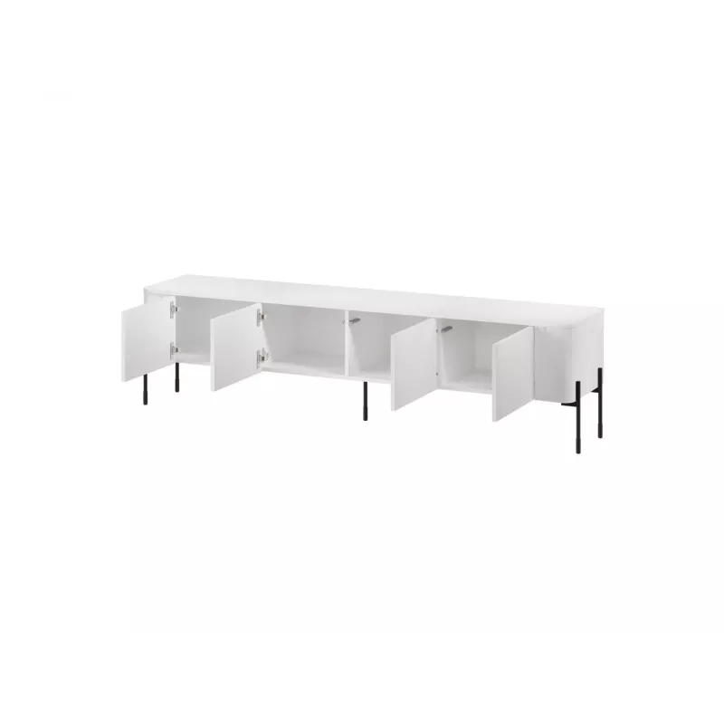 Mueble TV Cama Meble VERA 190x40x50 cm, blanco mate, tablero de partículas