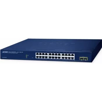 Switch gestionado PLANET 24 puertos 10/100/1000T + 2 puertos L2 Gigabit Ethernet