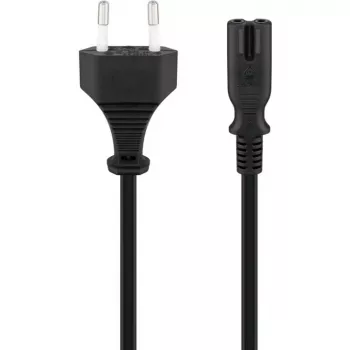 Cable de conexión Wentronic Goobay Euro, 3 m, Negro - Enchufe euro (Type-C, CEE 7/16) > Conector hembra C7 (95038)