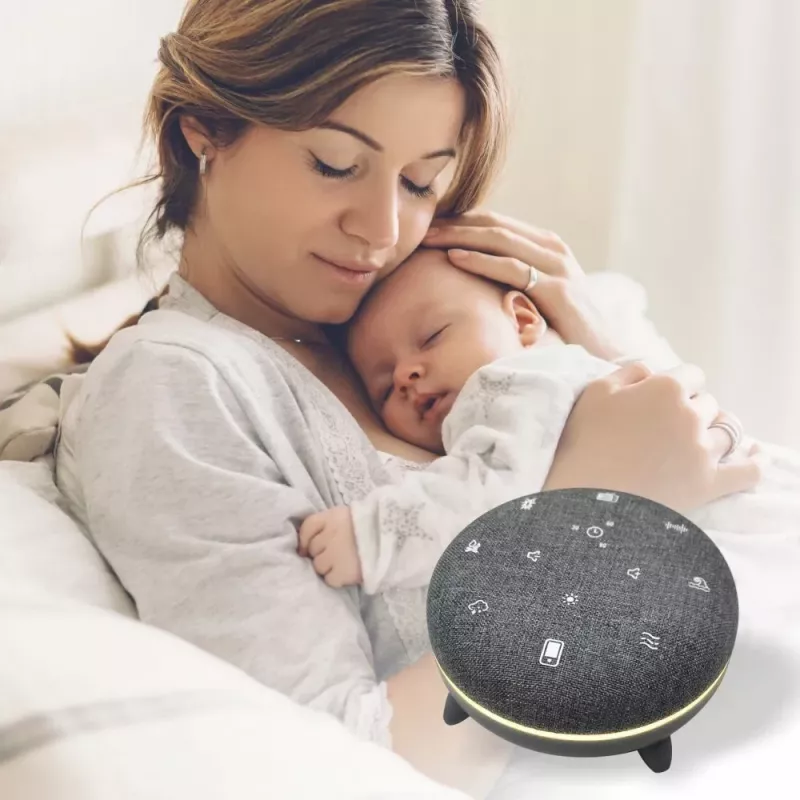 Altavoz portátil MANTA SPK03-GR Szumi-GO — verde, Bluetooth, sonidos para dormir bebés, temporizador, retroiluminación RGB, 12,5×7,5×12,5 cm