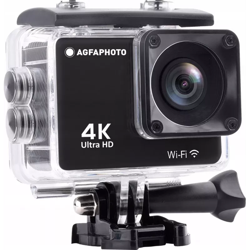 Action Cam AgfaPhoto 4K, sumergible, Wi-Fi, cámara lenta/time-lapse (AC9000BK)